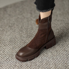 Haven Brown Patchwork Boots Womens Newgew