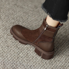 Haven Brown Patchwork Boots Womens Newgew