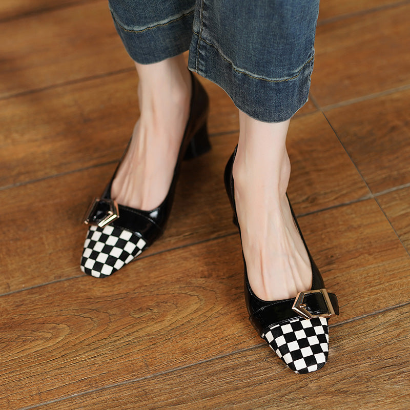 Caitlyn Checkerboard Cap Toe Heels Newgew