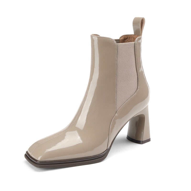 Hanna Chelsea Nude Ankle Boots with Heels Newgew