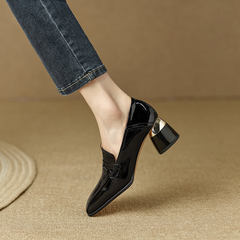 Issa Penny Loafer Heels Black newgew