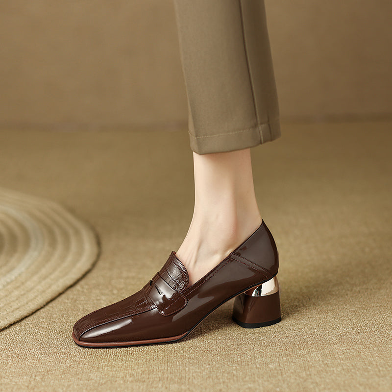 Issa Penny Loafer Heels Brown newgew