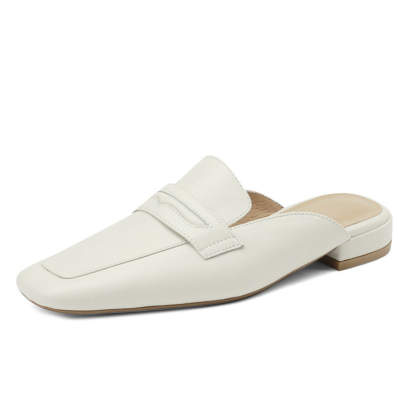 Esme White Penny Loafer Mules NEW GEW