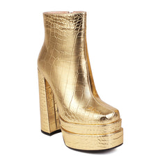 Haley Gold Ankle Boots Newgew