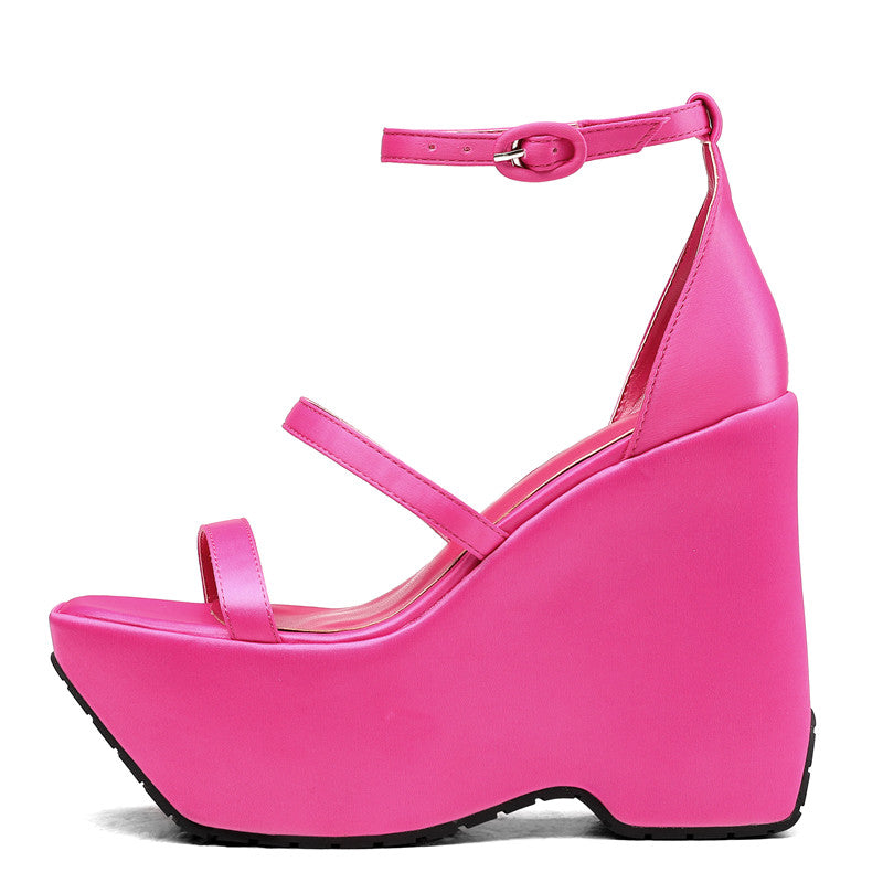 Elena Platform Wedge Strappy Sandals NEW GEW