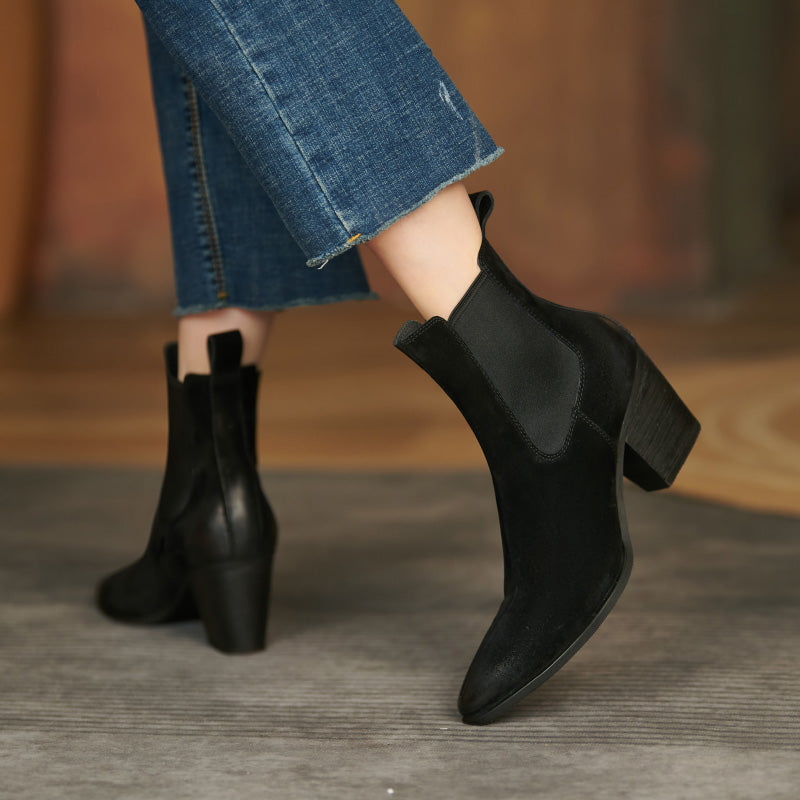 Havyn Black Pointed Toe Chelsea Boots Newgew