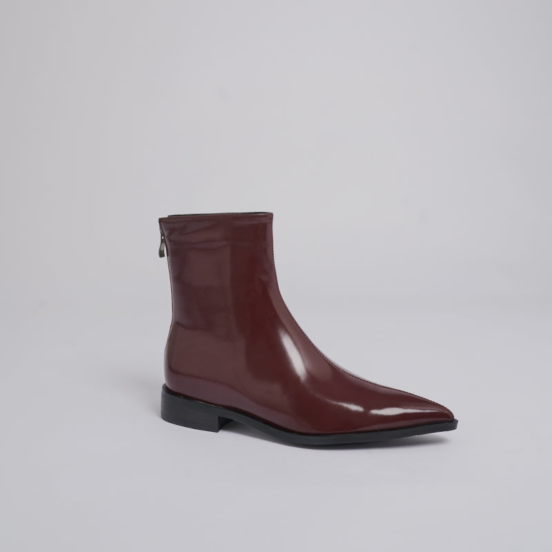 Indie Pointed Toe Burgundy Ankle Boots Newgew