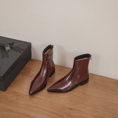 Indie Pointed Toe Burgundy Ankle Boots Newgew