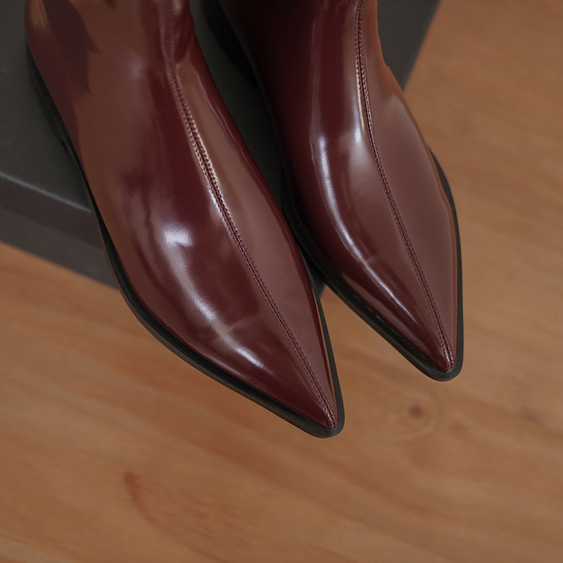 Indie Pointed Toe Burgundy Ankle Boots Newgew