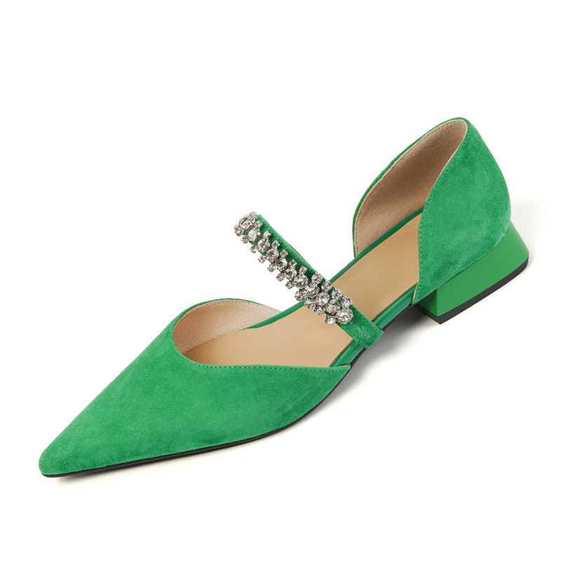 Dalilah Handmade Suede Pointy Toe Flats NEW GEW