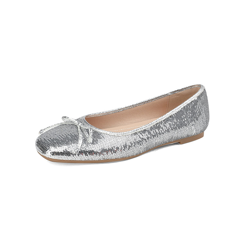 Maia Sequin Ballet Flats with Bow newgew