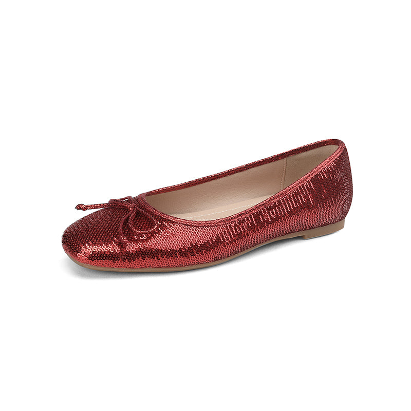 Maia Sequin Ballet Flats with Bow newgew