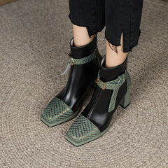 Maren Snakeskin Green Ankle Boots newgew