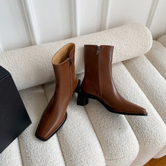 Helen Brown Square Toe Ankle Boots Newgew