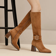 Ivana Camel Suede Knee High Boots newgew