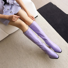 Gala Purple Knee High Boots Newgew