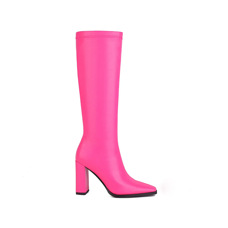 Gala Pink Knee High Boots Newgew