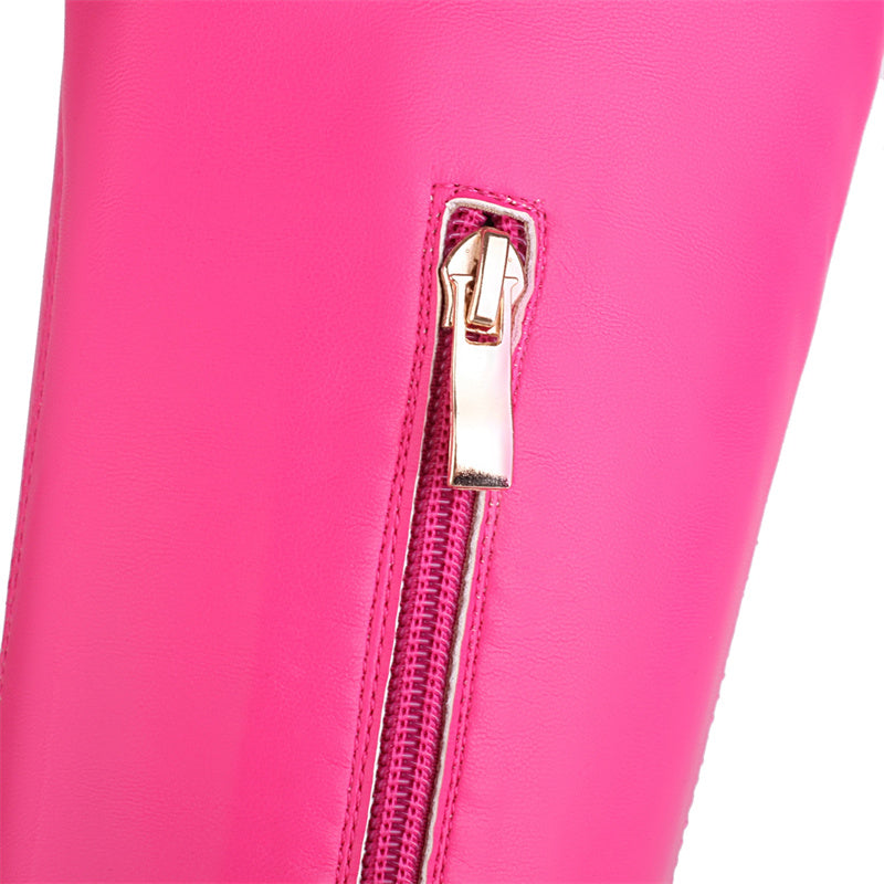 Gala Pink Knee High Boots Newgew