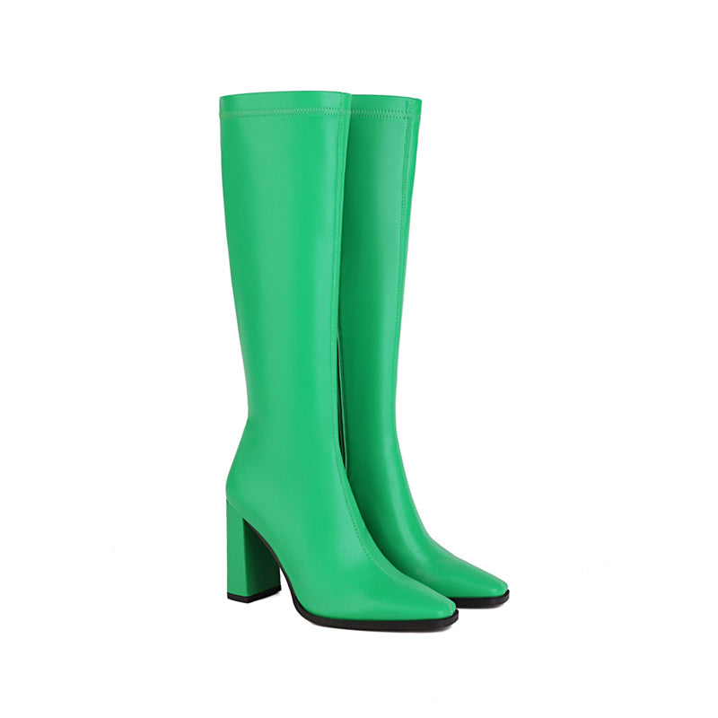 Gala Green Knee High Boots Newgew