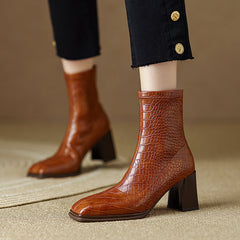 Novah Brown Crocodile Boots Newgew