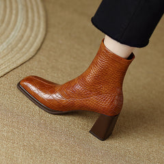 Novah Brown Crocodile Boots Newgew