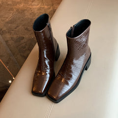 Eyad Brown Crocodile Leather Sock Boots NEW GEW