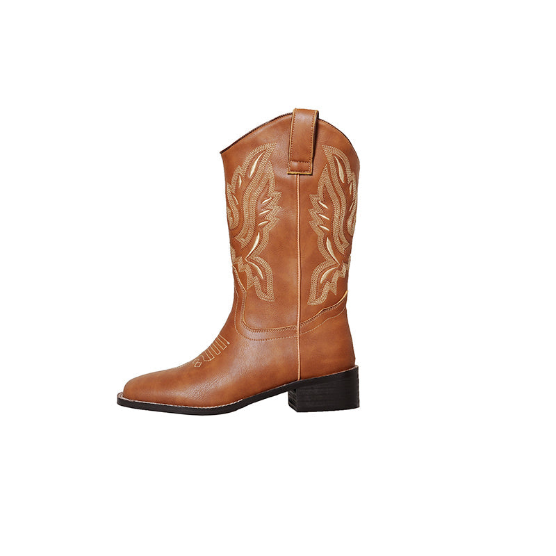 Miley Embroidered Square Toe Cowboy Boots newgew