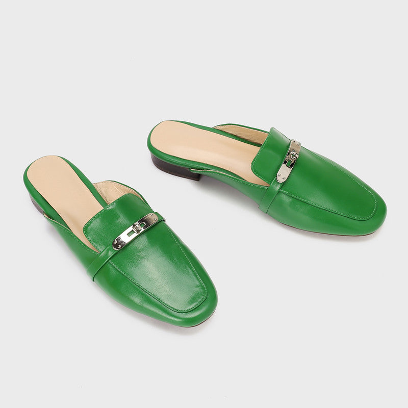 Erin Green Flat Mules NEW GEW