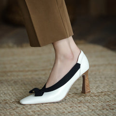 Giana white bow heels Newgew