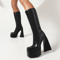 Hope 5 Inch Platform Boots Black Newgew