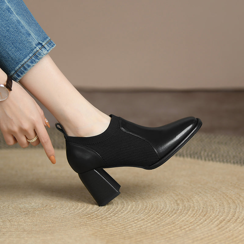 Ivy Black Square Toe Pumps newgew