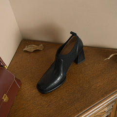 Ivy Black Square Toe Pumps newgew