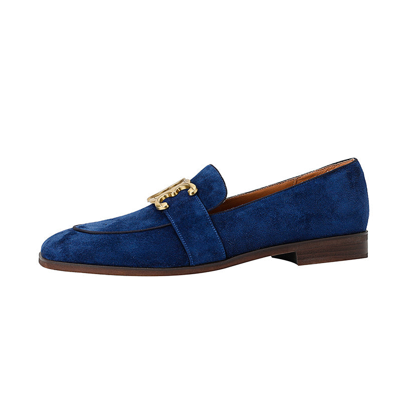 Cataleya Womens Suede Loafers with Chain Newgew