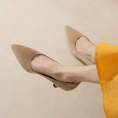 Hera Suede Novelty Heel Handmade Pumps Newgew