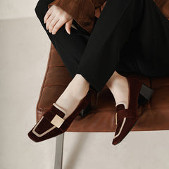 Indy Brown Suede Loafers with Heels Newgew