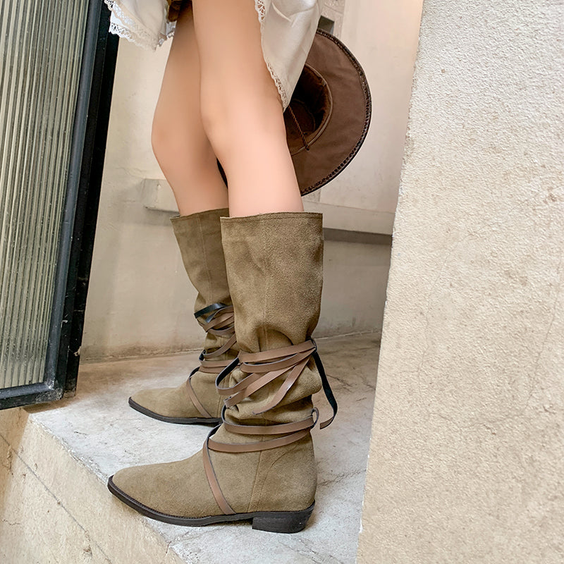 Mylah Suede Slouch Knee High Boots newgew