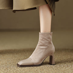 Holly Square Toe Nude Ankle Boots Newgew