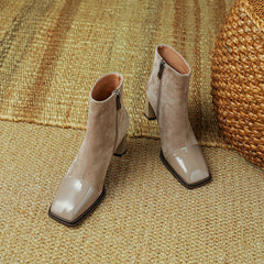 Holly Square Toe Nude Ankle Boots Newgew