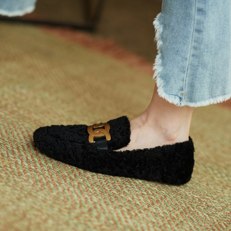 Zaynab Wool Loafers with Chain Newgew