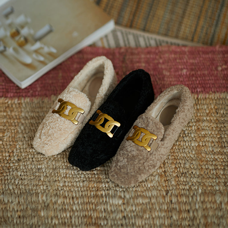 Zaynab Wool Loafers with Chain Newgew
