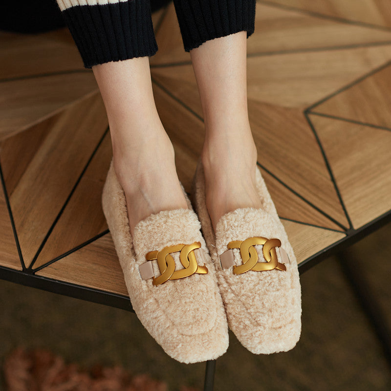 Zaynab Wool Loafers with Chain Newgew